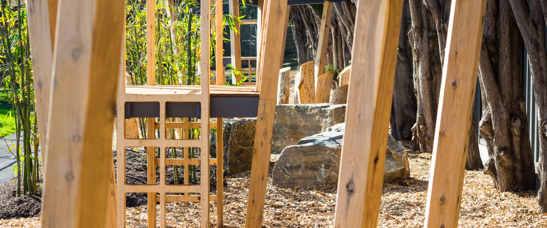 Vertical playspace with natural elements